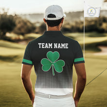 Load image into Gallery viewer, Green clover Golf Ball Mens polo golf shirts Custom St Patrick team golf top for men NQS10777