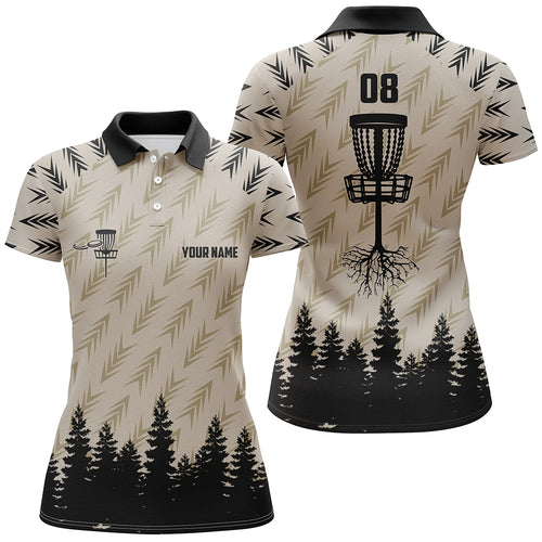 Womens disc golf polo shirt custom name and number disc golf basket camo Woods lady disc golf jerseys NQS6049