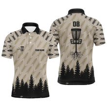 Load image into Gallery viewer, Mens disc golf polo shirt custom name and number disc golf basket camo Woods mens disc golf jerseys NQS6049