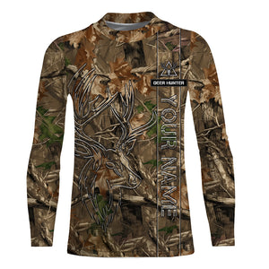 Deer Hunting tree camo Customize Name 3D All Over Printed Shirts Personalized Hunting gifts NQS2436