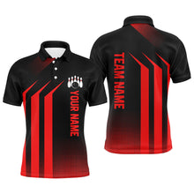 Load image into Gallery viewer, Black and Red Bowling Polo, Quarter Zip Shirt For Men Custom Bowling Team League Jerseys, bowling gift NQS8401