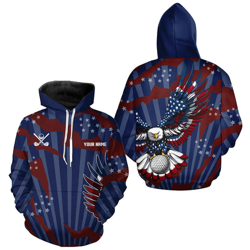 American Flag Eagle Golf Ball Golf Hoodies Custom Patriotic Golf hoodie golfing gifts NQS9100