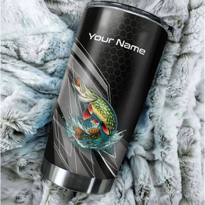 1PC Northern Pike fishing tumbler Custom Stainless Steel Tumbler Cup, Fishing gift for Fishing lovers NQS9924