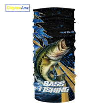 Load image into Gallery viewer, Blue Camo Largemouth Bass fishing Custom sun protection Bass fishing jerseys, custom fishing apparel NQS9931
