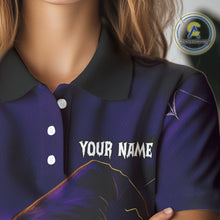Load image into Gallery viewer, Funny Purple Skull Halloween Women golf polo shirts Custom Halloween team ladies golf wear NQS10804