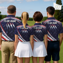 Load image into Gallery viewer, American Flag Camo Golf Polo Shirts For Women Custom patriotic ladies golf shirt, golfer gifts | Navy NQS11181