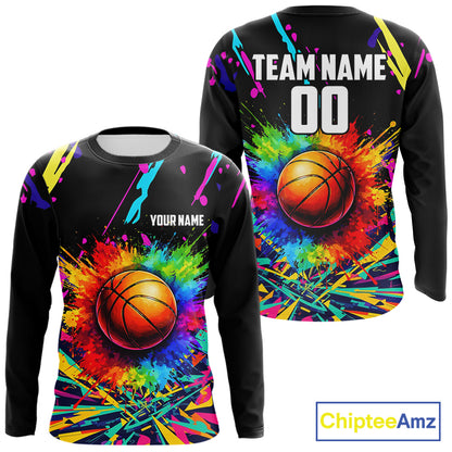 Personalized Colorful Basketball vest, t-shirt, long sleeve, hoodie custom Basketball team jerseys NQS11376