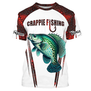 Crappie fishing red camo Custom Funny Fishing Shirts UV Protection Gift For Fisherman NQS5127