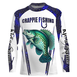 Crappie fishing blue camo Custom Funny Fishing Shirts UV Protection Gift For Fisherman NQS5650