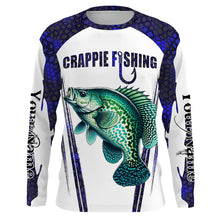Load image into Gallery viewer, Crappie fishing blue camo Custom Funny Fishing Shirts UV Protection Gift For Fisherman NQS5650