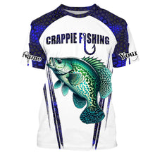 Load image into Gallery viewer, Crappie fishing blue camo Custom Funny Fishing Shirts UV Protection Gift For Fisherman NQS5650