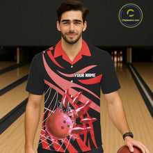 Load image into Gallery viewer, Red flame Bowling Hawaiian Shirts Custom Team bowling outfit button up shirt NQS11393
