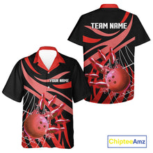 Load image into Gallery viewer, Red flame Bowling Hawaiian Shirts Custom Team bowling outfit button up shirt NQS11393