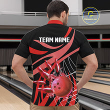 Load image into Gallery viewer, Red flame bowling 1/4 zip, mens polo bowling shirts Custom Team bowling shirts for men NQS11393