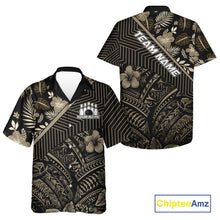 Load image into Gallery viewer, Black tribal pattern Bowling Hawaiian Shirts Custom Team Bowling Jerseys NQS11389