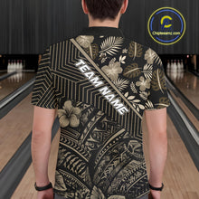 Load image into Gallery viewer, Black tribal pattern Bowling Polo, 1/4 zip Shirts For Men Custom Team Bowling Jerseys NQS11389