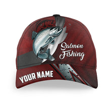 Load image into Gallery viewer, Chinook Salmon fishing camo hats for men, women custom baseball best Salmon fishing hat | Red NQS7759