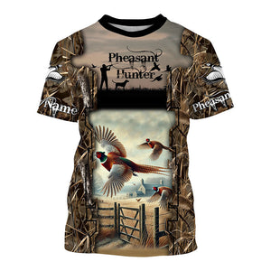 Pheasant Hunting Camo Customize Name 3D All Over Printed Shirts Personalized gift For Hunting Lovers NQS684