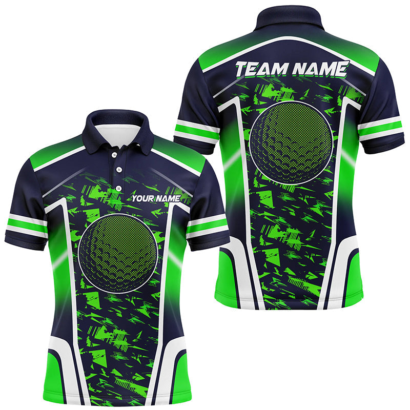 Gradient Green Camo Golf ball Mens Golf Polo Shirts Custom Golf Tops for men, gifts for golf lovers NQS8196