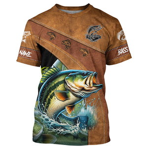 Largemouth bass fishing UV protection customize name performance fishing shirts for men, women, kid NQS2464