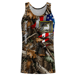 Deer hunting camo American flag patriotic custom name deer hunting all over printed shirts NQSD52