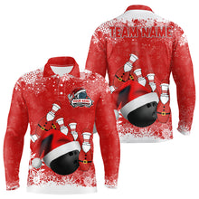 Load image into Gallery viewer, Mens polo bowling shirts Custom Christmas snowflake bowling ball Bowling Team league Jersey NQS6806