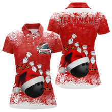 Load image into Gallery viewer, Womens bowling polo shirts Custom Christmas snowflake bowling ball Bowling Team league Jersey NQS6806