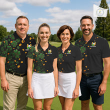 Load image into Gallery viewer, Personalized Green Clover St Patrick's Day pattern Golf Polo Shirts For Women, Best ladies golf wear NQS11207