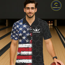 Load image into Gallery viewer, American Flag Eagle Hawaiian bowling shirts Custom patriotic team bowling jerseys, gift for bowlers NQS11406