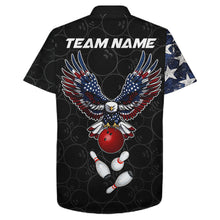 Load image into Gallery viewer, American Flag Eagle Hawaiian bowling shirts Custom patriotic team bowling jerseys, gift for bowlers NQS11406
