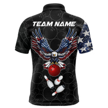 Load image into Gallery viewer, American Flag Eagle Bowling shirts for men Custom patriotic team bowling jerseys, gift for bowlers NQS11406