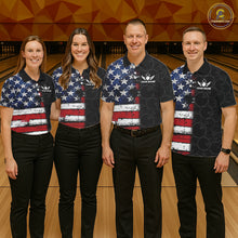 Load image into Gallery viewer, American Flag Eagle Bowling shirts for men Custom patriotic team bowling jerseys, gift for bowlers NQS11406