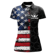 Load image into Gallery viewer, American Flag Eagle Bowling shirts for Women Custom patriotic team bowling jerseys, gift for bowlers NQS11406