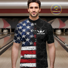 Load image into Gallery viewer, American Flag Eagle Bowling shirts for men Custom patriotic team bowling jerseys, gift for bowlers NQS11406