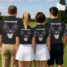 Load image into Gallery viewer, American Flag Eagle Mens Golf Polo Shirts Custom patriotic golf shirts for men, mens golf apparel NQS11407