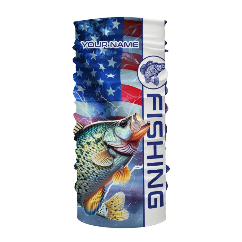 American flag Crappie lingtning Long Sleeve Fishing Shirts custom Patriotic Crappie fishing jerseys NQS9472