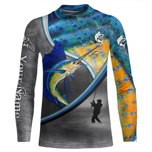 Sailfish fishing saltwater fish personalized fishing tournament shirts, sun protection fishing apparel NQS5673