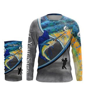 Sailfish fishing saltwater fish personalized fishing tournament shirts, sun protection fishing apparel NQS5673