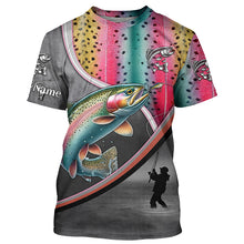 Load image into Gallery viewer, Rainbow trout fishing freshwater personalized fishing tournament shirts sun protection fishing apparel NQS5675