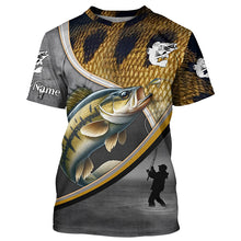 Load image into Gallery viewer, Smallmouth Bass fishing freshwater personalized fishing tournament sun protection fishing apparel NQS5676