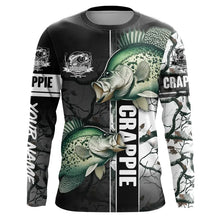 Load image into Gallery viewer, Ice fishing for crappie winter camo crappie ice fishing clothing Custom name performance fishing shirt NQS2596