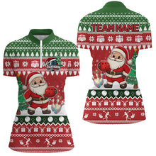 Load image into Gallery viewer, Funny ugly Christmas Santa Bowling Shirts For Women Custom Team Name Bowling Jerseys Xmas Outfit NQS8893