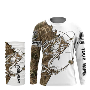 Largemouth Bass fishing tattoo camo fishing team bass shirts for men custom Performance shirt NQSD87