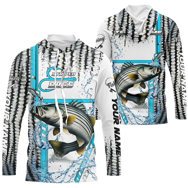 Striped Bass fishing scales custom Striper fishing team jerseys, Striped Bass fishing apparel NQS9143
