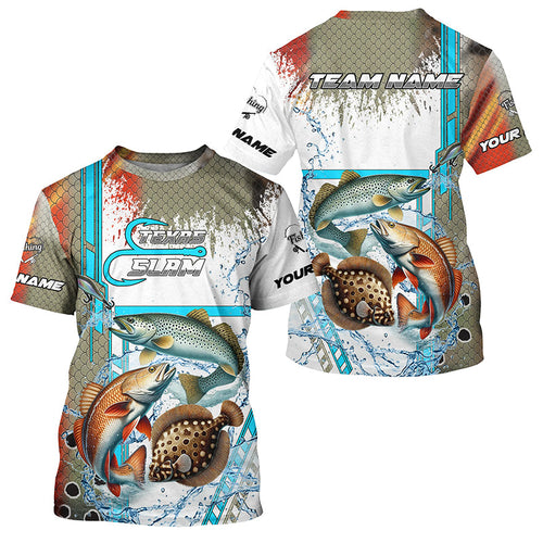 Redfish, Trout, Flounder fishing scales custom fishing team jerseys, Texas Slam fishing apparel NQS9144