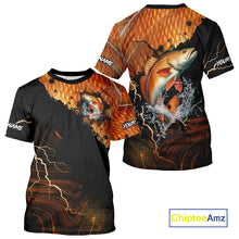 Load image into Gallery viewer, Personalized Redfish Fishing jerseys, Redfish scales lightning thunder tournament fishing shirts NQS11225