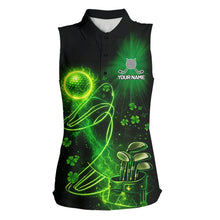 Load image into Gallery viewer, Green shamrock lightning thunder St Patrick's Day Sleeveless Polo Shirts custom ladies golf outfits NQS11415