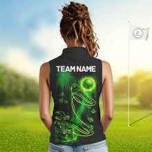 Load image into Gallery viewer, Green shamrock lightning thunder St Patrick's Day Sleeveless Polo Shirts custom ladies golf outfits NQS11415