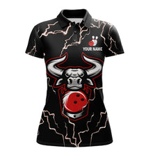 Load image into Gallery viewer, Bowling Bull Thunder Lightning Black &amp; Red Bowling shirts for Women custom Bowling Team League Jersey NQS11417