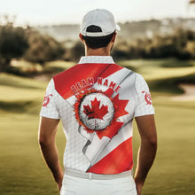 Load image into Gallery viewer, Canadian flag Mens golf polo shirts custom white golf ball team patriotic golf shirts for mens golfers NQS9657